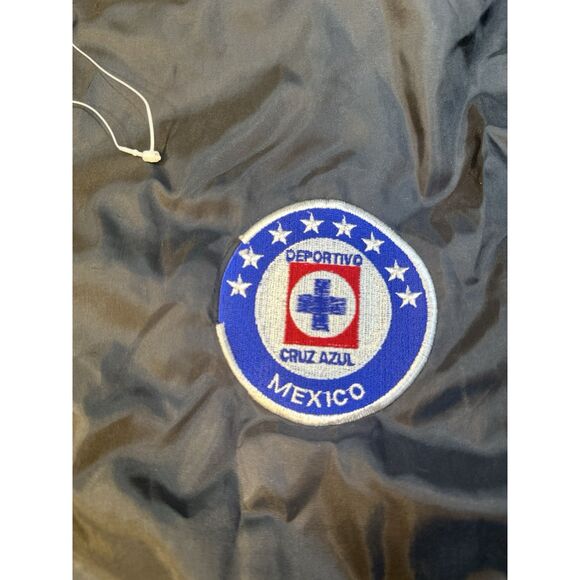 TRU Athletics Cruz Azul Mexico Windbreaker Jacket XXL Fleece Lined Black VTG - Picture 2 of 5